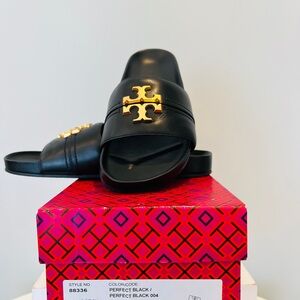 Brand New NW Tory Burch Everly Anatomic Cloud Paris Nappa Perfect Black Size 9